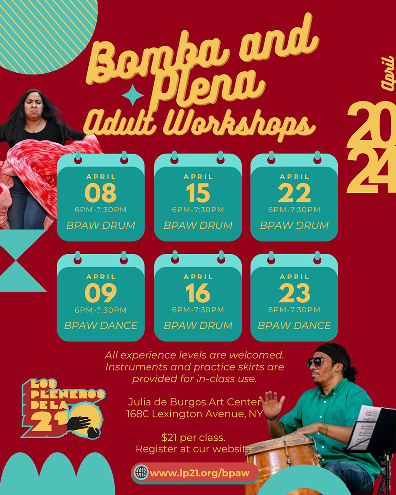 Bamba and Plena Adult Workshops