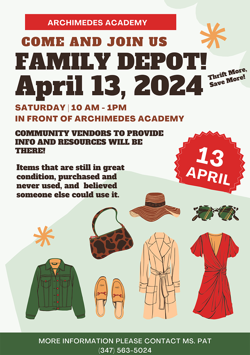 Come and join us: Family Depot! April 13, 2024