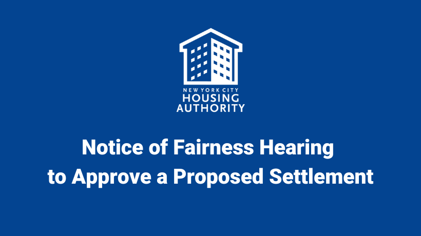 Notice of Fairness Hearing to Approve a Proposed Settlement
                                           