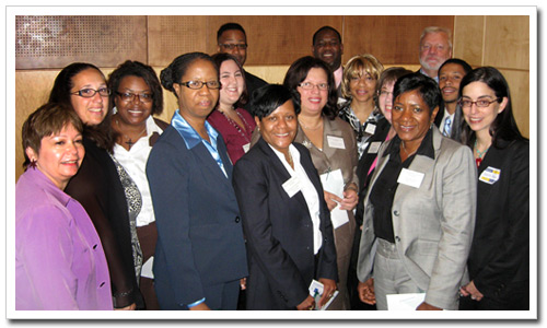 Honorees join OCFS Commissioner Gladys Carrion (front row, far left); ACS Deputy Commissioner Valerie Russo (front row, far right) and COFCCA CEO Jim Purcell (back row, far right).