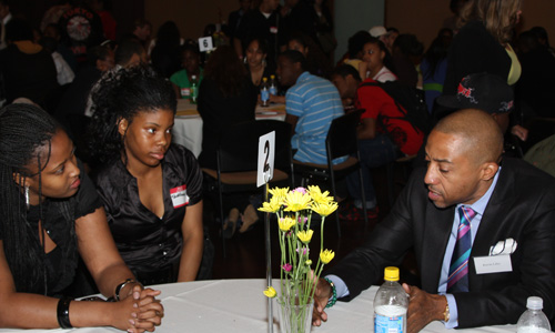 Kevin Liles, has the rapt attention of teens attending the Network to Success event.
