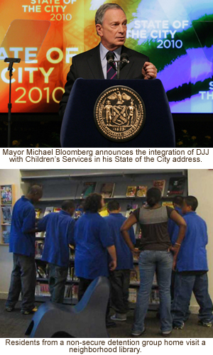 Mayor Michael Bloomberg announces the integration of DJJ with Children’s Services in his State of the City address