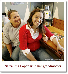 Samantha Lopez, 16, is reunited with her grandmother, Carmen, as part of Blue Sky experimental program.