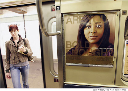 Subway Ad (Credit: Earl Wilson/The New York Times)