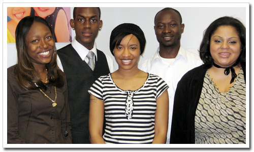 Youth Advocates Angelique Wilson, Jamell Henderson, Abubakarr Sesay, Shavonne Jackson and Pyriel Infinity. 