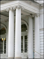 Ionic order column, exterior, City Hall, New York