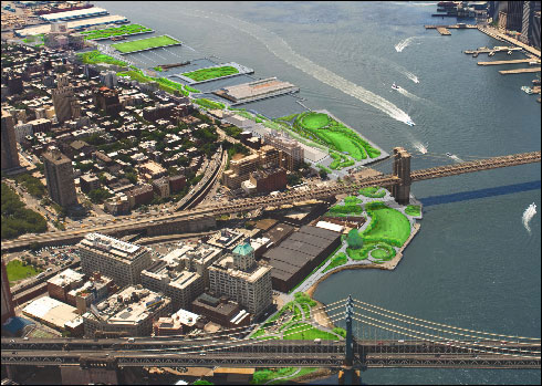 rendering of Brooklyn Bridge Park
