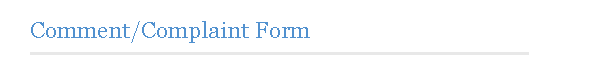 Comment/Complaint Form