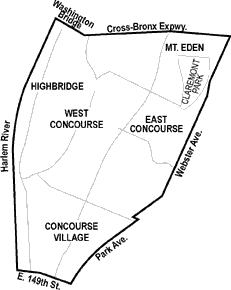 Map of Bronx Community Board 4