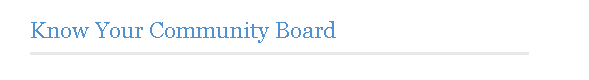 Know Your Community Board