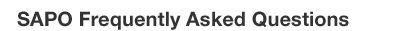 SAPO Frequently Asked Questions