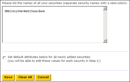 Bulk Securities Entry