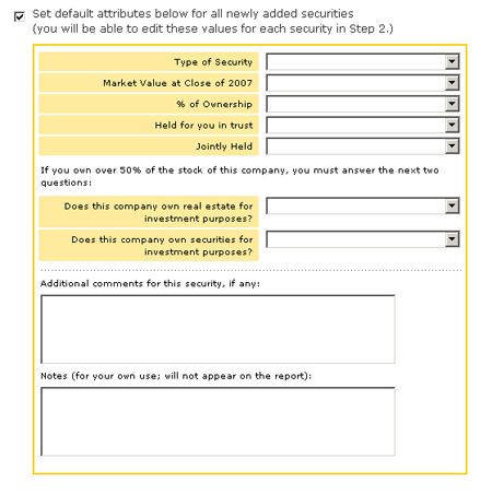 Bulk Securities Information