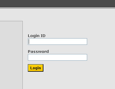 EFD Login Screen