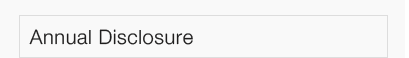 Financial Disclosure