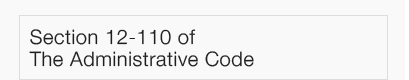 Section 12-110 of the Admininstrative Code