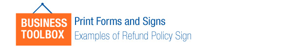 Examples of Refund Policy Sign