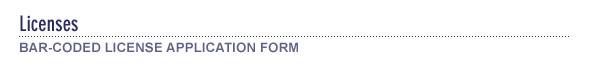 Bar-Coded License Application Form