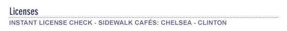 License Check Sidewalk Cafes - Chelsea Clinton
