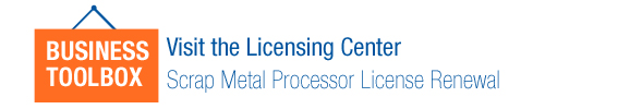 Online License Renewal Service for Scrap Metal Processors