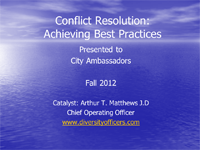 Conflict Resolution: Achieving Best Practices