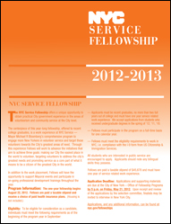 NYC Service Fellowship 2011-2012