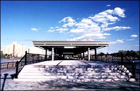 107th Street Pier, Rustic and polished terrazzo, concrete, exposed aggregate, steel, 1991