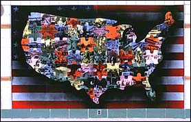 My America and American Pie, Ceramic tile and Silkscreen Mural, 1996
