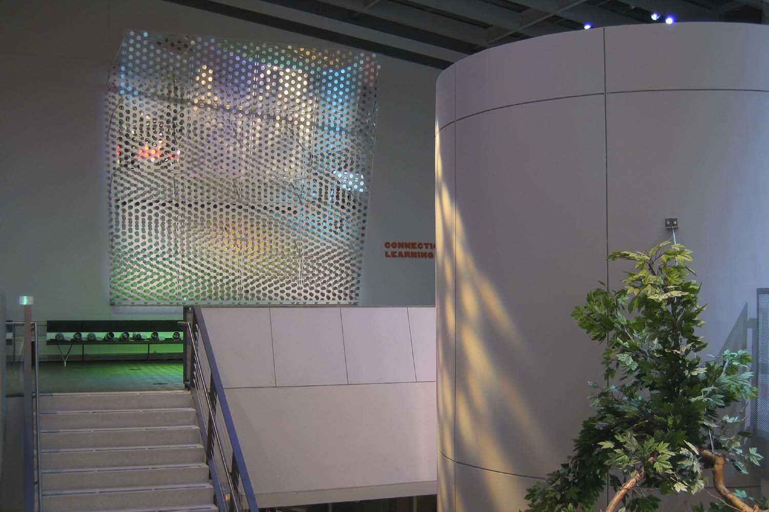 Inclined Light Wall, Laminated glass, mirror, acoustic wall material, 2004