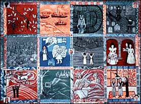 The Crown Heights Children's Story Quilt, Painted Quilt, 1996