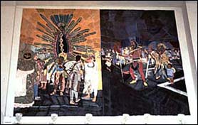 Feather Explosion, Ceramic mural, 1994