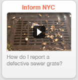 How do I report a defective sewer grate?