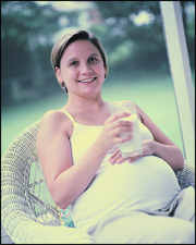 pregnant woman with a drink