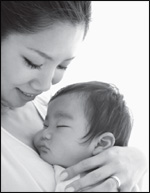 asian mother and baby