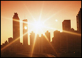 city in summer heat