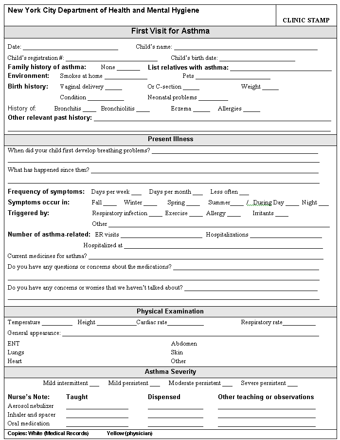 First Visit Form