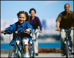 family cycling
