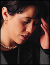 woman looking stressed