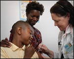 child getting immunization