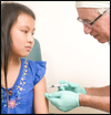 child getting immunization
