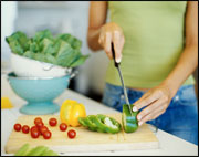 cutting vegetables