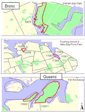 The Bronx and Queens