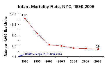 Infant Mortality Rate, NYC 1990-2006