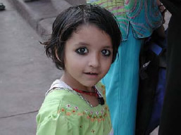 A young girl wearing kohl -- a cosmetic that has been found to contain lead