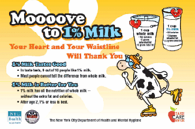 Mooove to 1% Milk Campaign Poster