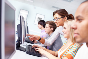 People working on computers