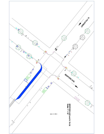 image of plans to widen sidewalk and install bike racks