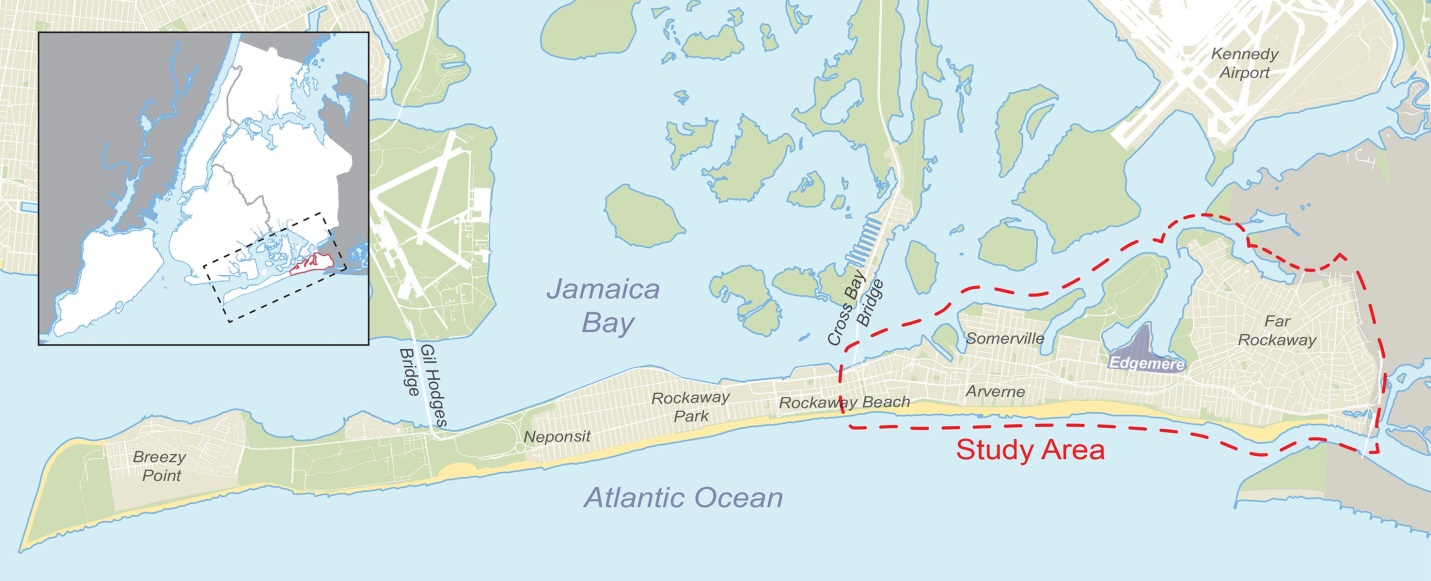 Map of the Eastern Rockaways study area