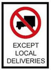 Except Local Deliveries