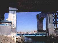 View from afar of the Ninth street bridge